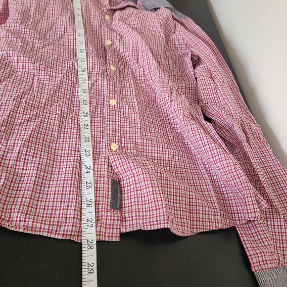 Alexander Mcqueen Stripe Button Down Shirt Plaid Red Gray Size 50 - Picture 10 of 13